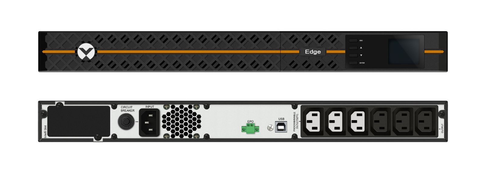 Vertiv Liebert UPS Edge - 500VA 450W, 1U, Line Interactive, AVR, montaggio Rack [EDGE-500IRM1U]
