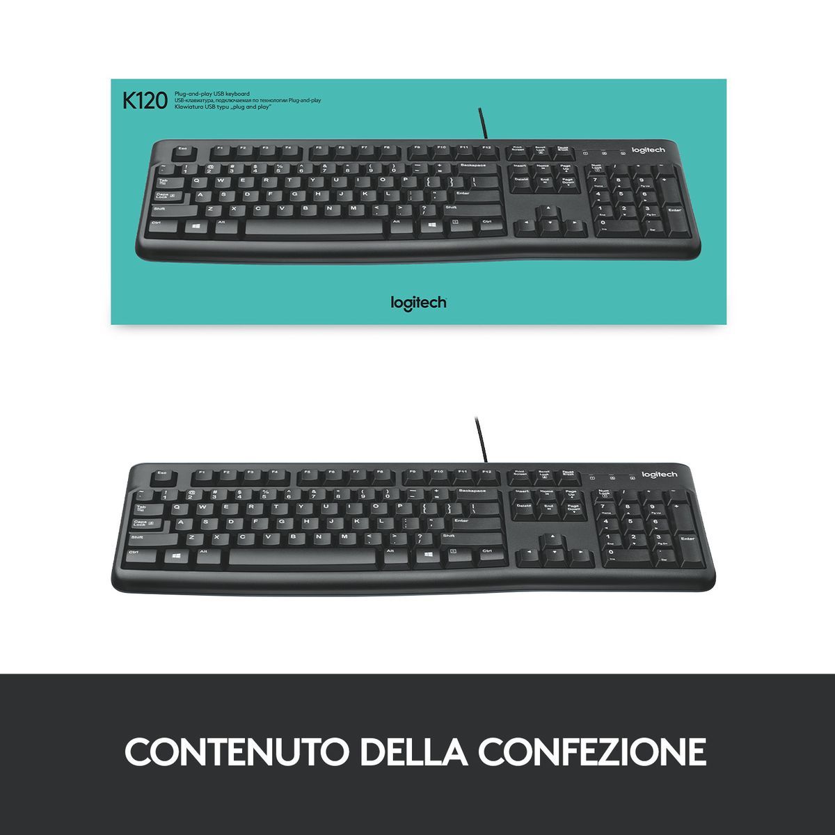 Logitech K120 Tastiera con Cavo [920-002492]