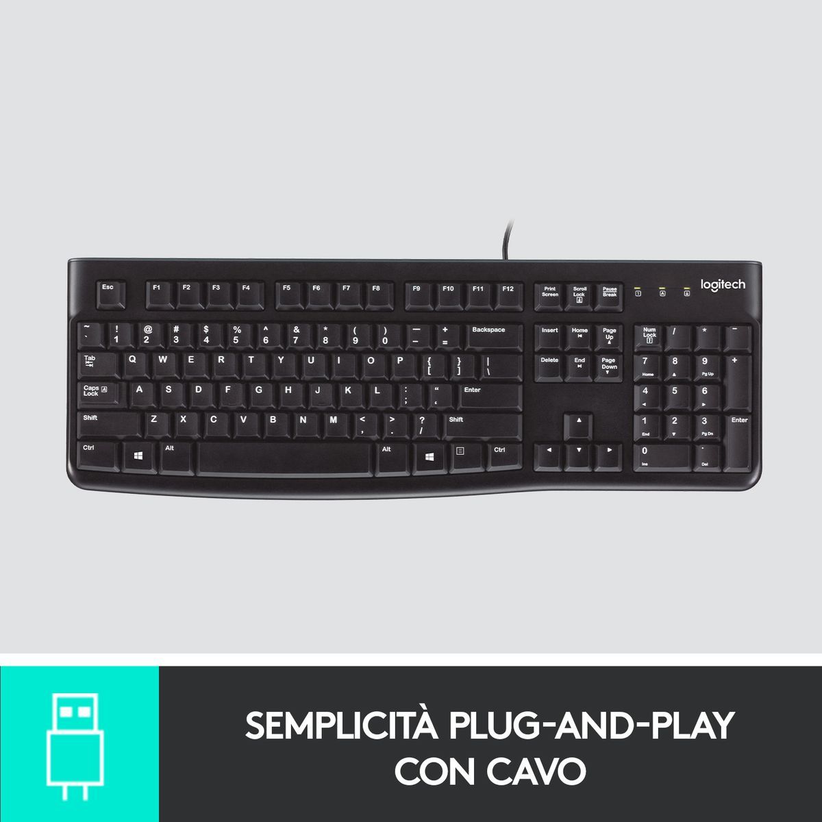 Logitech K120 Tastiera con Cavo [920-002492]