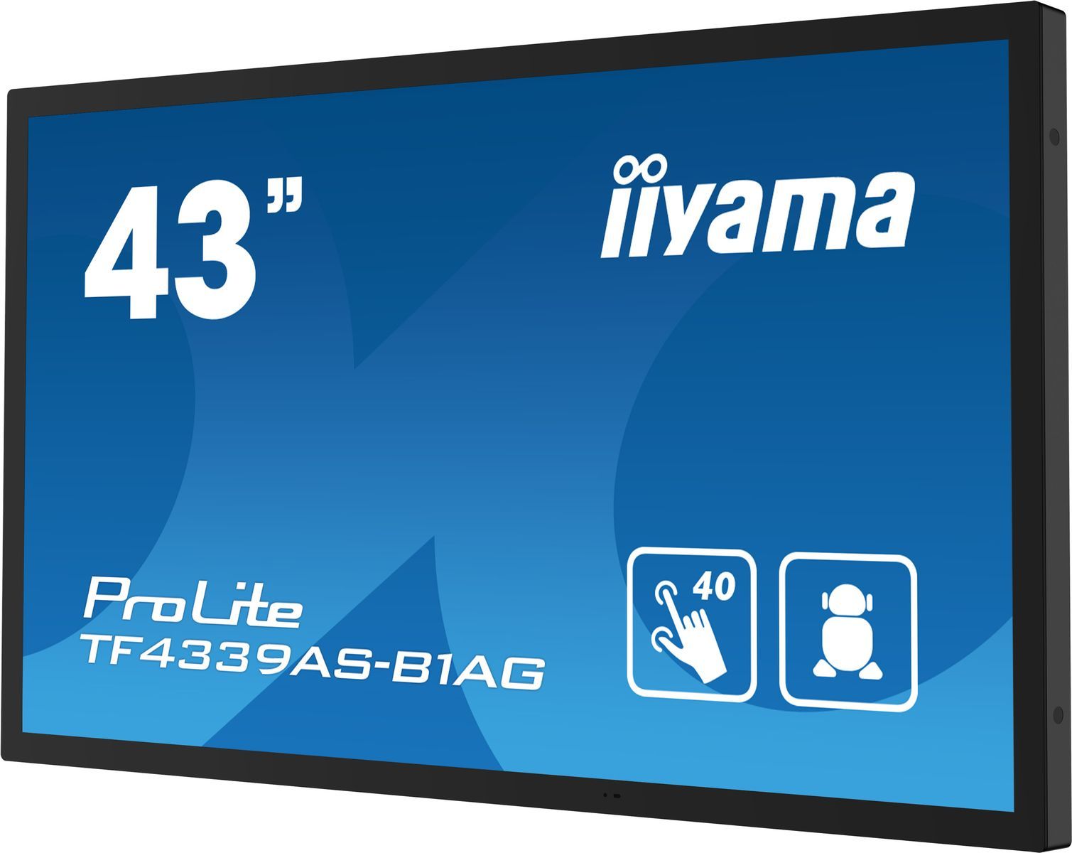 iiyama TF4339AS-B1AG visualizzatore di messaggi Pannello piatto per segnaletica digitale 108 cm (42.5") LED 500 cd/m 4K Ultra HD Nero Touch screen Processore integrato Android 24/7 [TF4339AS-B1AG]