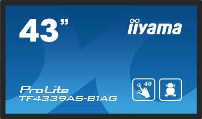iiyama TF4339AS-B1AG Monitor PC 108 cm (42.5") 3840 x 2160 Pixel 4K Ultra HD LED Touch screen Nero [TF4339AS-B1AG]