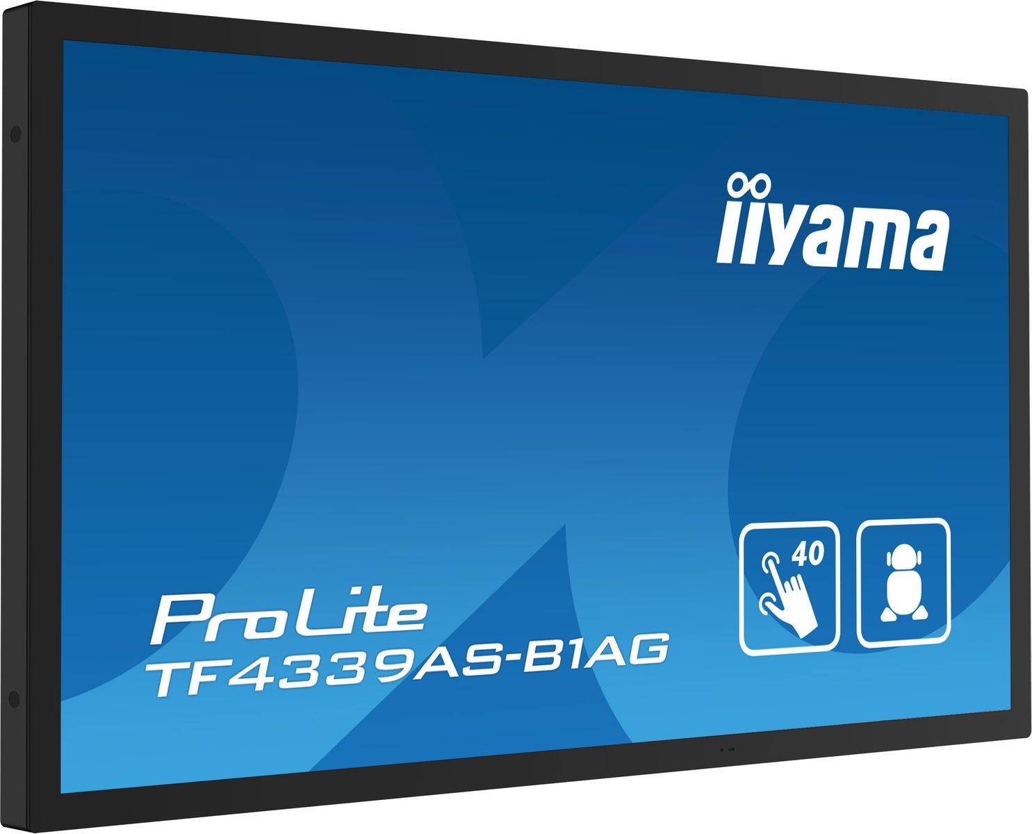 iiyama TF4339AS-B1AG visualizzatore di messaggi Pannello piatto per segnaletica digitale 108 cm (42.5") LED 500 cd/m 4K Ultra HD Nero Touch screen Processore integrato Android 24/7 [TF4339AS-B1AG]