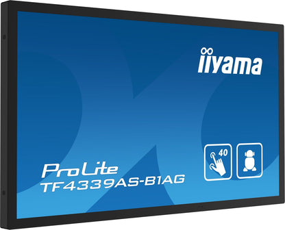 iiyama TF4339AS-B1AG visualizzatore di messaggi Pannello piatto per segnaletica digitale 108 cm (42.5") LED 500 cd/m 4K Ultra HD Nero Touch screen Processore integrato Android 24/7 [TF4339AS-B1AG]