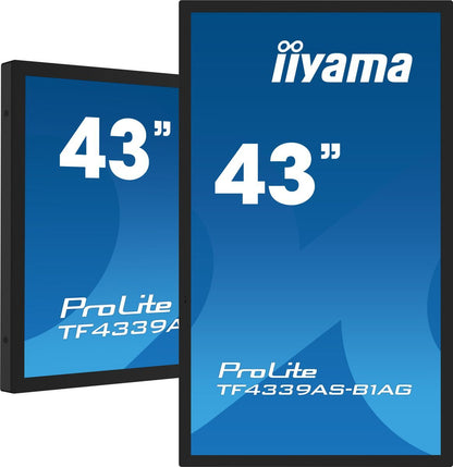 iiyama TF4339AS-B1AG visualizzatore di messaggi Pannello piatto per segnaletica digitale 108 cm (42.5") LED 500 cd/m 4K Ultra HD Nero Touch screen Processore integrato Android 24/7 [TF4339AS-B1AG]