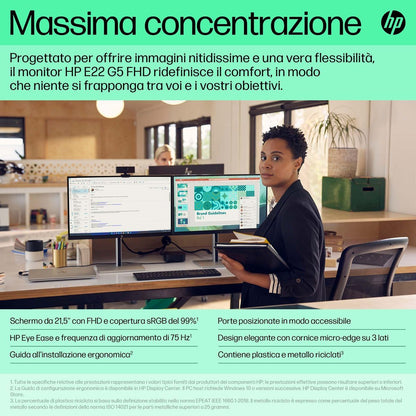 HP E-Series Monitor E22 G5 FHD [6N4E8AA#ABB]