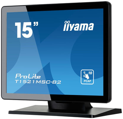iiyama ProLite T1521MSC-B2 Monitor PC 38,1 cm (15") 1024 x 768 Pixel XGA LED Touch screen Da tavolo Nero [T1521MSC-B2]