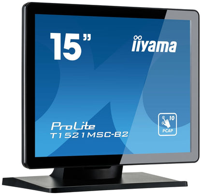 iiyama ProLite T1521MSC-B2 Monitor PC 38,1 cm (15") 1024 x 768 Pixel XGA LED Touch screen Da tavolo Nero [T1521MSC-B2]