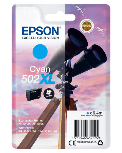Epson Singlepack Cyan 502XL Ink [C13T02W24010]