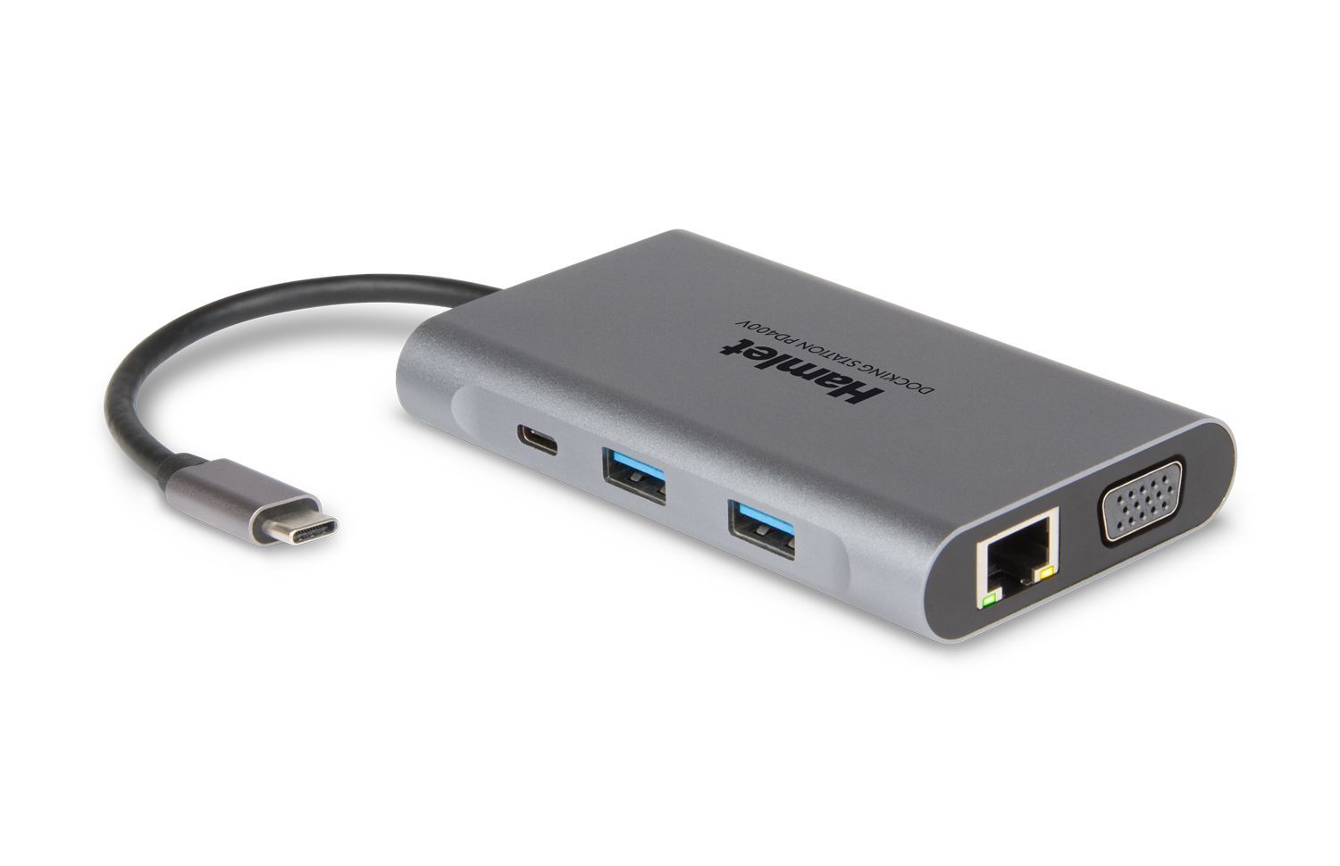 Hamlet HDKC-PD400V replicatore di porte e docking station per notebook Cablato USB 3.2 Gen 1 (3.1 Gen 1) Type-C Grigio [HDKC-PD400V]
