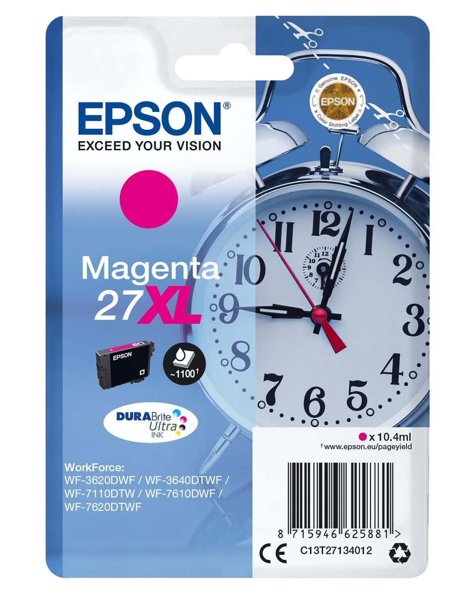 Epson Alarm clock Cartuccia Sveglia Magenta Inchiostri DURABrite Ultra 27XL [C13T27134012]