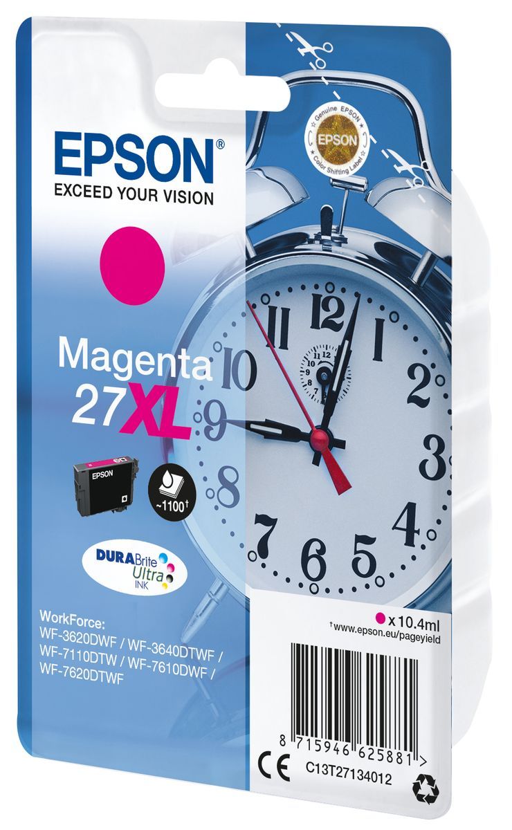 Epson Alarm clock Cartuccia Sveglia Magenta Inchiostri DURABrite Ultra 27XL [C13T27134012]