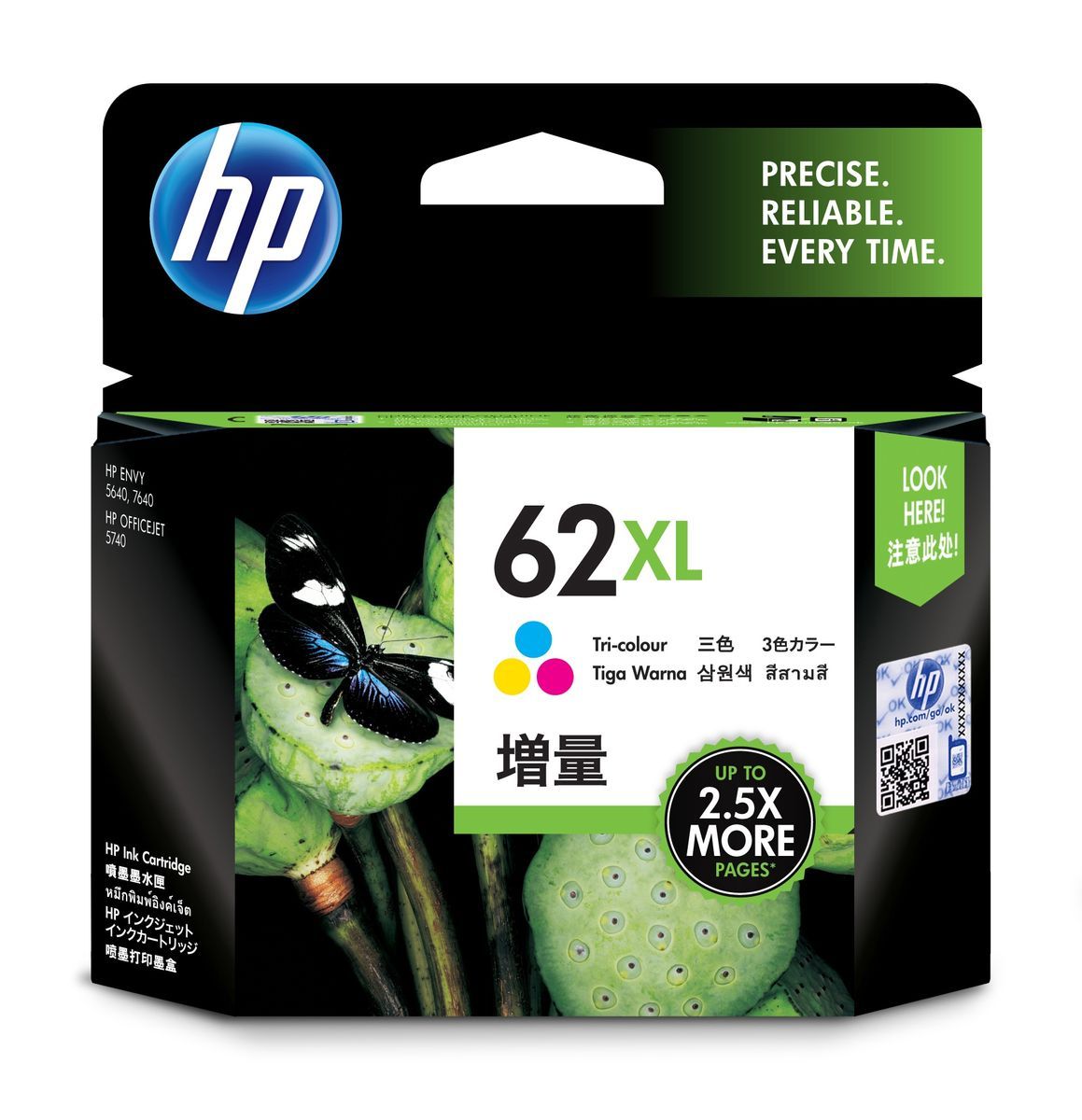 HP 62XL TRI-COLOR INK CARTRIDGE [C2P07AE#UUS]