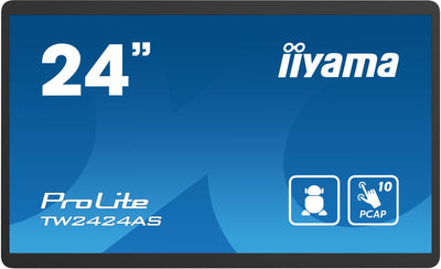 iiyama TW2424AS-B1 visualizzatore di messaggi Pannello piatto per segnaletica digitale 60,5 cm (23.8") Wi-Fi 250 cd/m 4K Ultra HD Nero Touch screen Processore integrato Android 24/7 [TW2424AS-B1]