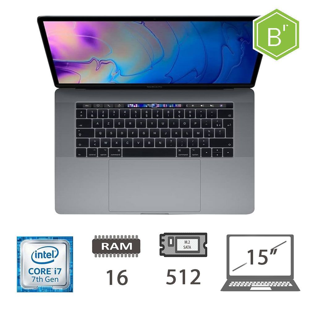 MBP 15,4 T.BAR(2017)I7-7700HQ/16/512/SG/2Y - B [008114PCR-EU]
