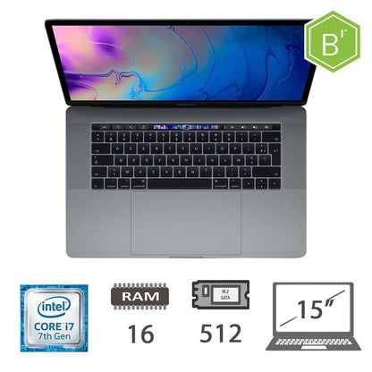 MBP 15,4 T.BAR(2017)I7-7700HQ/16/512/SG/2Y - B [008114PCR-EU]