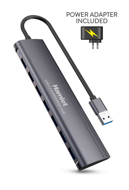 Hamlet XHUB-07A3P hub di interfaccia USB 3.2 Gen 1 (3.1 Gen 1) Type-A 5000 Mbit/s Nero [XHUB-07A3P]