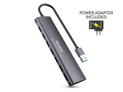 Hamlet XHUB-07A3P hub di interfaccia USB 3.2 Gen 1 (3.1 Gen 1) Type-A 5000 Mbit/s Nero [XHUB-07A3P]