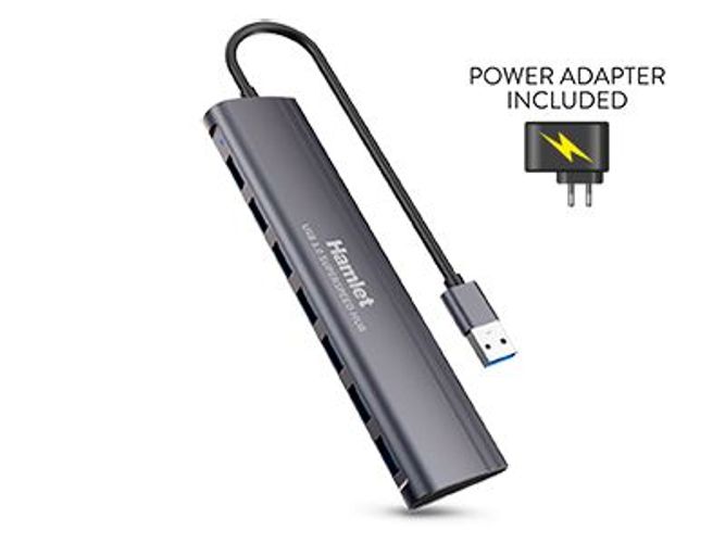 Hamlet XHUB-07A3P hub di interfaccia USB 3.2 Gen 1 (3.1 Gen 1) Type-A 5000 Mbit/s Nero [XHUB-07A3P]