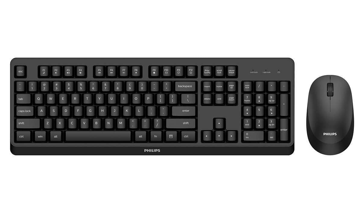 Philips 3000 series SPT6307BL/34 tastiera Mouse incluso Universale RF Wireless QWERTY Inglese Nero [SPT6307BL/34]
