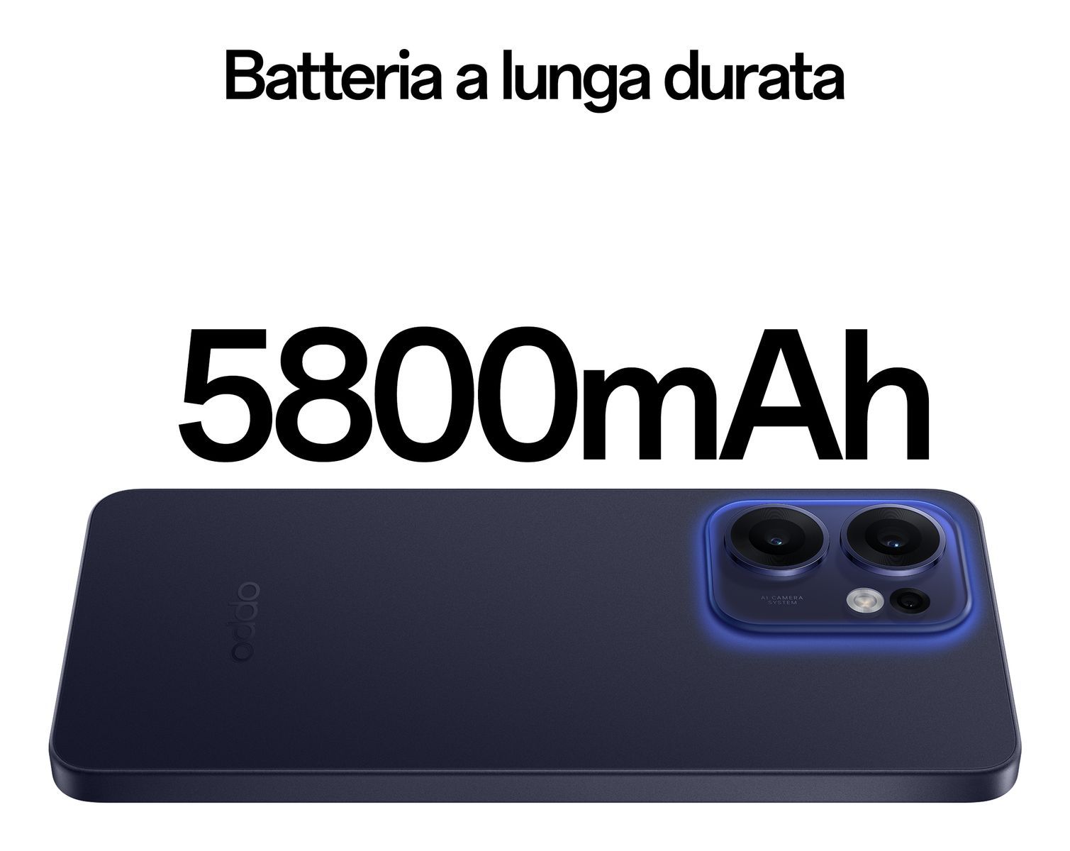 OPPO Reno13 FS 5G AI Smartphone, Tripla fotocamera 50+8+2MP, Selfie 32MP, Display 6.67 120HZ AMOLED FHD+, 5800mAh, RAM 12GB(Esp4GB/8GB/12GB)+ROM 512GB, [Versione Italia], Luminous Blue [110010234975]