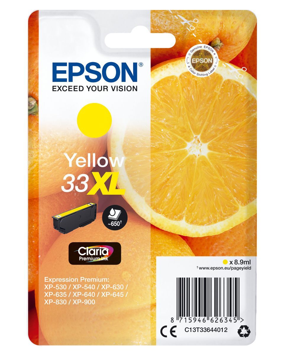 Epson Oranges Cartuccia Giallo T33XL Claria Premium [C13T33644012]