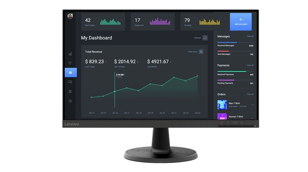 Lenovo C24-40 LED display 60,5 cm (23.8") 1920 x 1080 Pixel Full HD Nero [63DCKAT6EU]