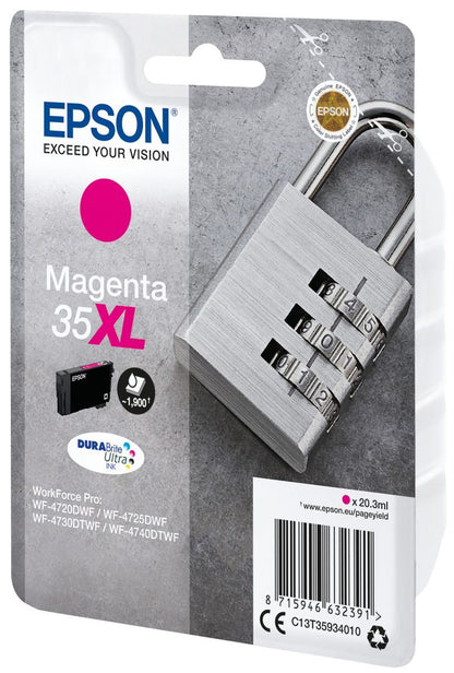 Epson Padlock Singlepack Magenta 35XL DURABrite Ultra Ink [C13T35934010] - ITPartners