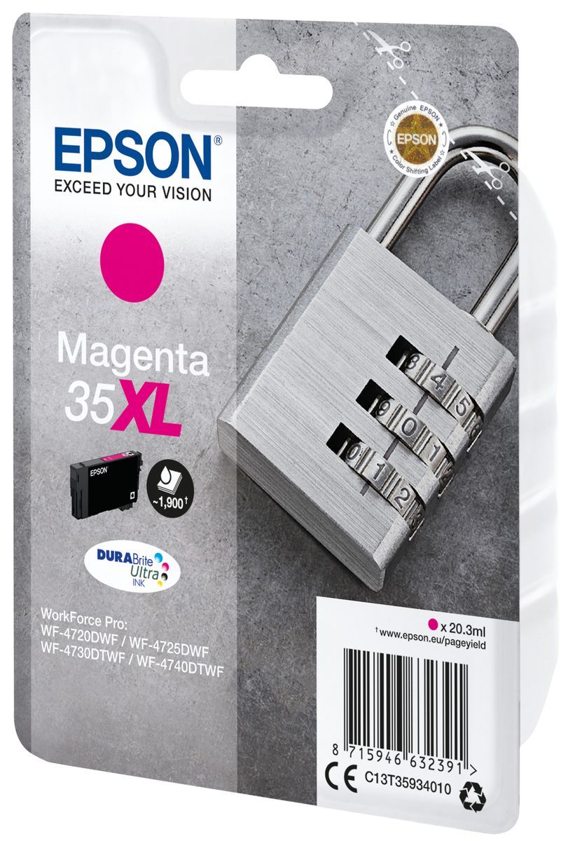 Epson Padlock Singlepack Magenta 35XL DURABrite Ultra Ink [C13T35934010] - ITPartners