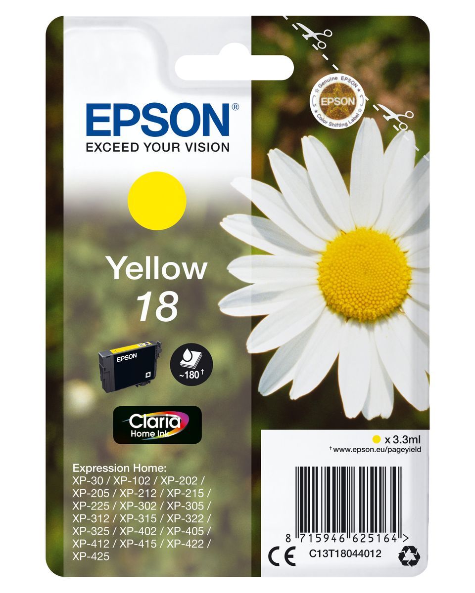 Epson Daisy Cartuccia Margherita Giallo Inchiostri Claria Home 18 [C13T18044012]