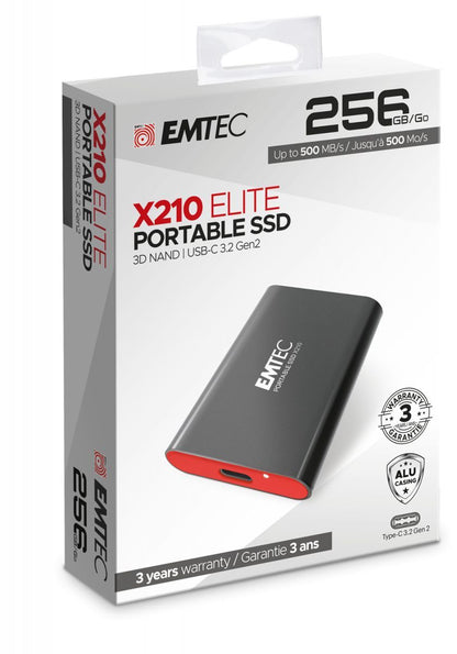 Emtec X210 Elite 256 GB USB tipo-C 3.2 Gen 2 (3.1 Gen 2) Nero [ECSSD256GX210]