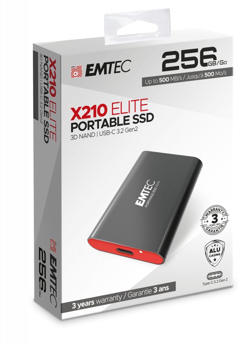 Emtec X210 Elite 256 GB USB tipo-C 3.2 Gen 2 (3.1 Gen 2) Nero [ECSSD256GX210]
