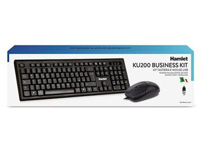 Hamlet KU200 tastiera Mouse incluso Casa USB Italiano Nero [XKKMICEU200]