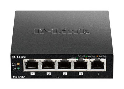 D-Link DGS-1005P/E switch di rete Non gestito Gigabit Ethernet (10/100/1000) Supporto Power over Ethernet (PoE) Nero [DGS-1005P/E]