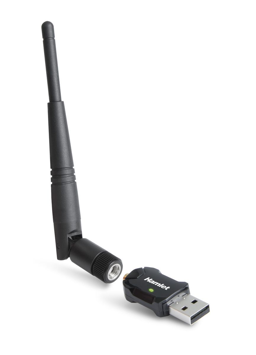 Hamlet Adattatore USB Wi-Fi 600Mbps Dual Band 5GHz + 2.4GHz standard 802.ac con antenna rimovibile [HNW600ACU]