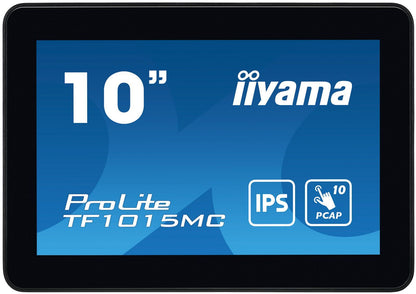 iiyama TF1015MC-B3 visualizzatore di messaggi Pannello piatto interattivo 25,6 cm (10.1") LED 500 cd/m HD Nero Touch screen [TF1015MC-B3]