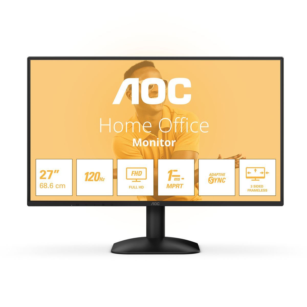 AOC MONITOR 27 LED VA 16:9 FHD 4MS 300 CDM 120hz, VGA/HDMI [27B31H]