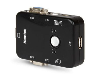 Hamlet KVM Smart Control Switch a 3 porte usb con 2 set di cavi KVM inclusi [HNKVM3U]