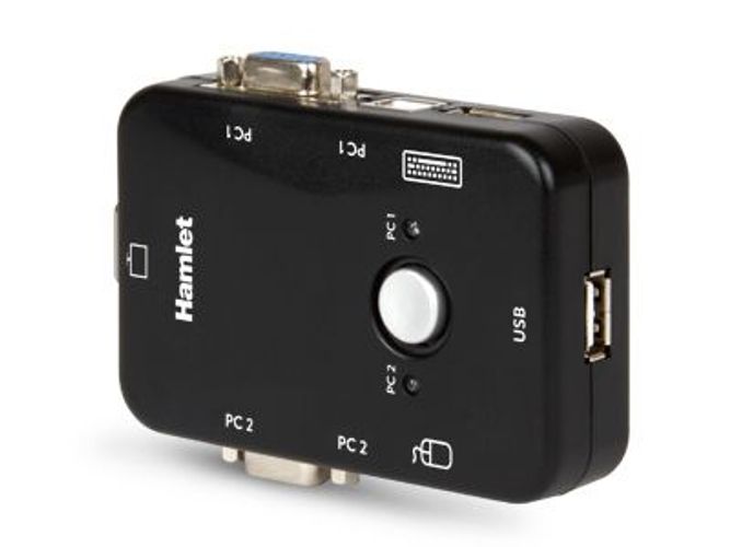 Hamlet KVM Smart Control Switch a 3 porte usb con 2 set di cavi KVM inclusi [HNKVM3U]