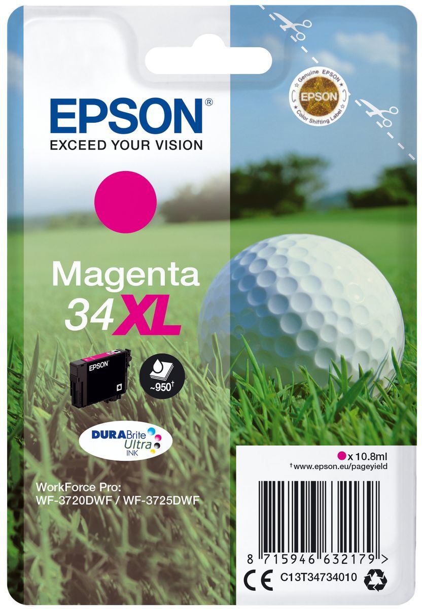 Epson Golf ball Inchiostro magenta singolo DURABrite Ultra Pallina da golf 34XL [C13T34734010]