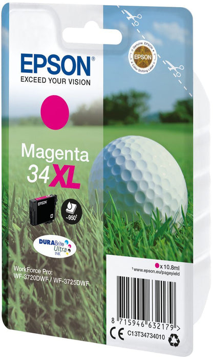 Epson Golf ball Singlepack Magenta 34XL DURABrite Ultra Ink [C13T34734010]