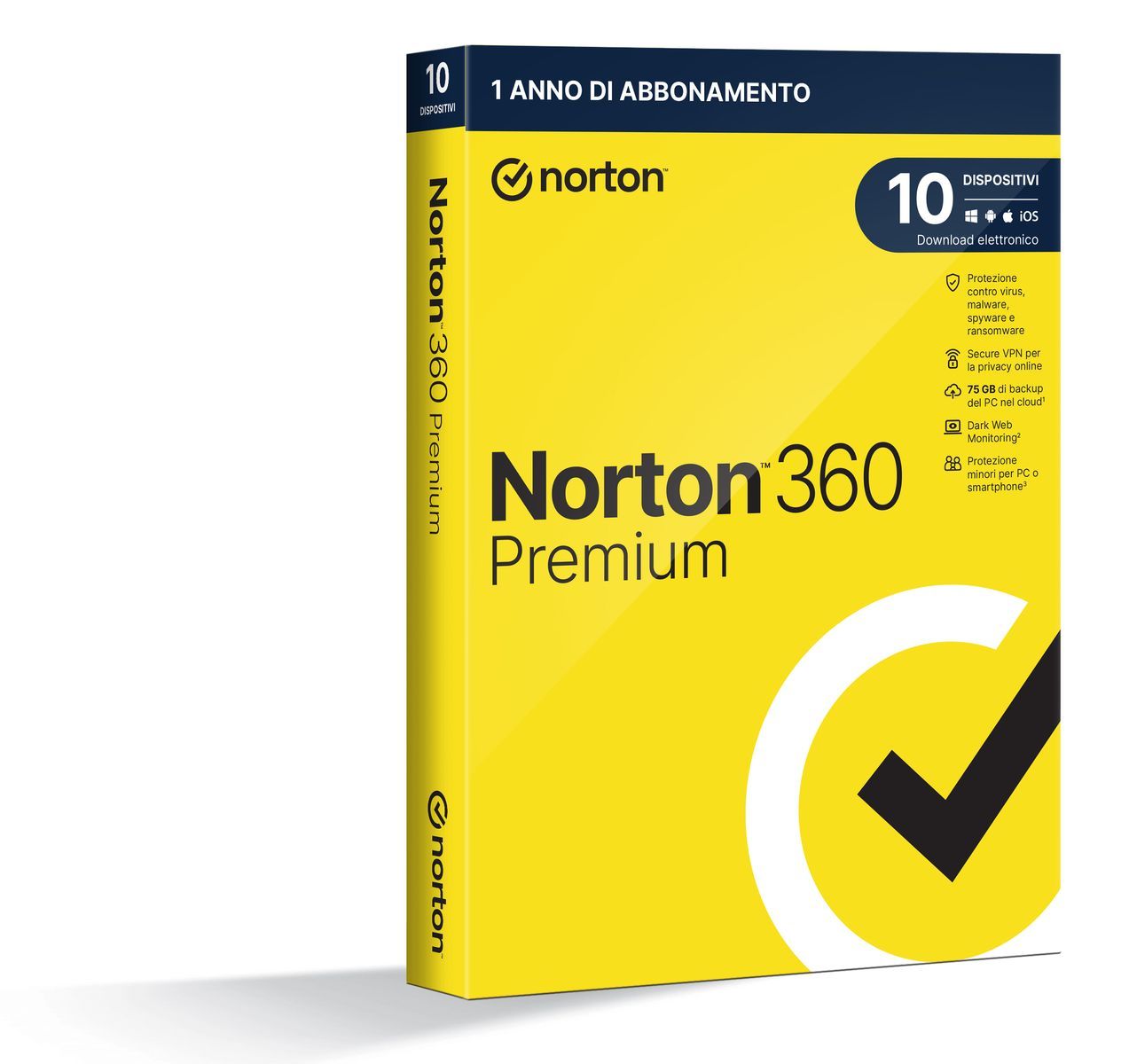 Norton 360 Premium 2024 Antivirus per 10 dispositivi Licenza di 1 anno Secure VPN e Password Manager PC, Mac, tablet e smartphone [21429125]