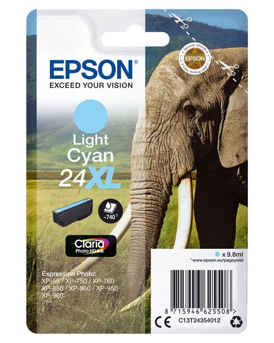 Epson Elephant Cartuccia Ciano chiaro XL [C13T24354012]
