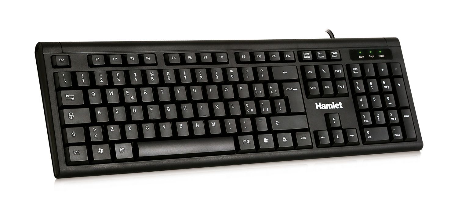 Hamlet KU200 tastiera Ufficio USB QWERTY Italiano Nero [XKKU200-IT]