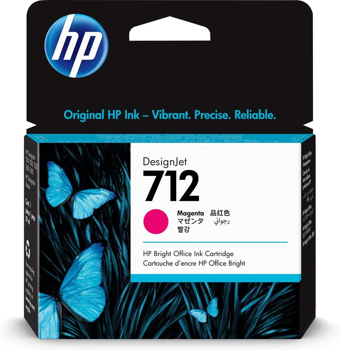 HP Cartuccia di inchiostro magenta originale DesignJet 712 da 29 ml [3ED68A]