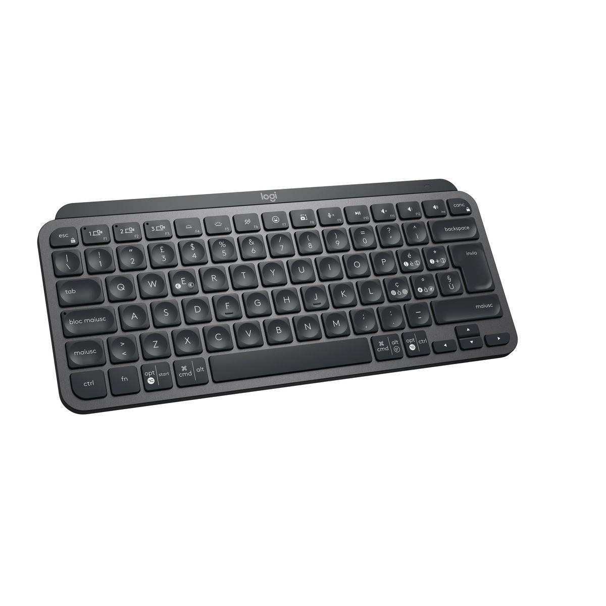 Logitech MX Keys Mini Tastiera Illuminata Wireless, Minimal, Compatta, Bluetooth, Retroilluminata, USB-C, Compatibile con Apple macOS, iOS, Windows, Linux, Android, in Metallo [920-010488]