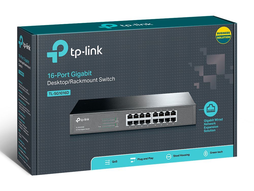 TP-Link TL-SG1016D switch di rete Non gestito L2 Gigabit Ethernet (10/100/1000) Nero [TL-SG1016D]