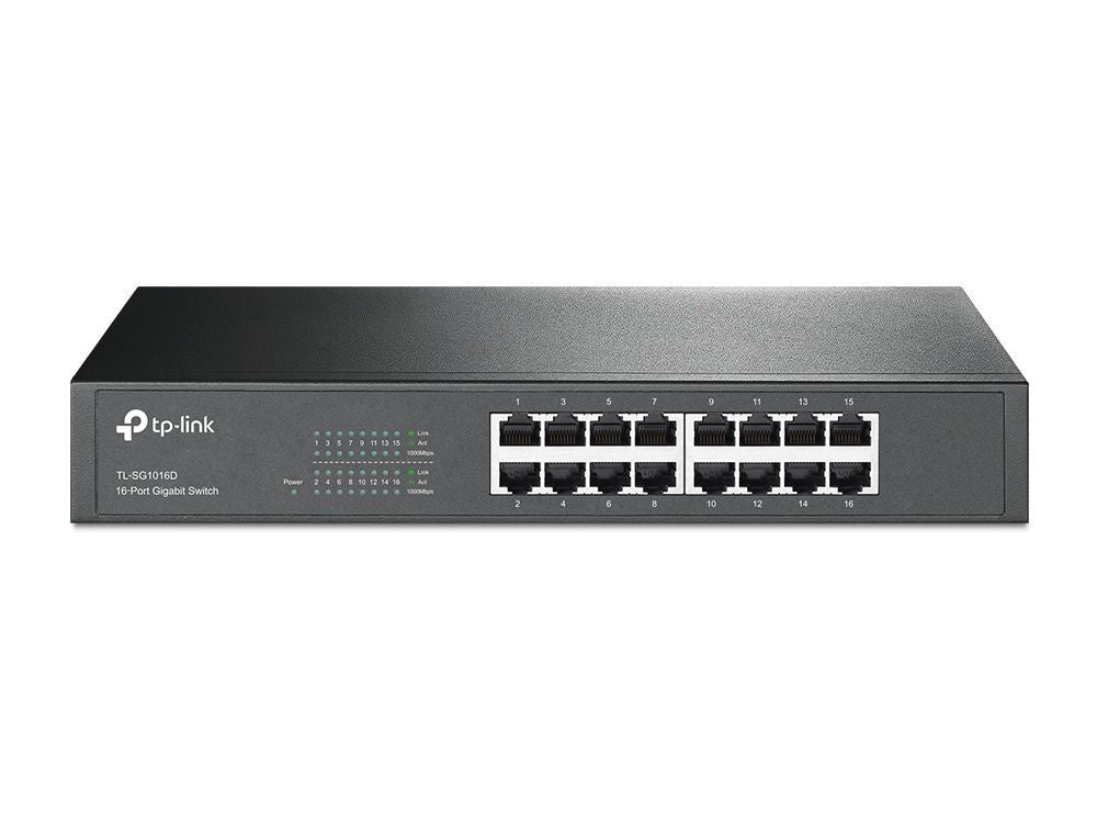 TP-Link TL-SG1016D switch di rete Non gestito L2 Gigabit Ethernet (10/100/1000) Nero [TL-SG1016D]