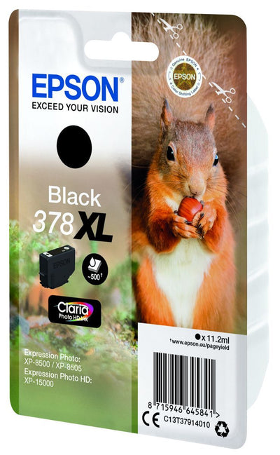 Epson Squirrel Inchiostro nero singolo Claria Photo HD Scoiattolo 378XL [C13T37914010]