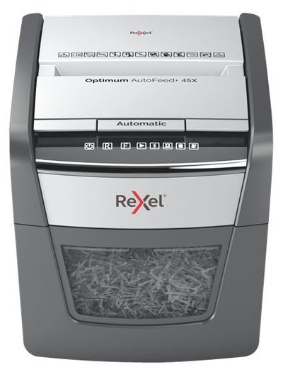 Rexel Distruggidocumenti automatico Optimum AutoFeed 45X con taglio a frammenti [2020045XEU]