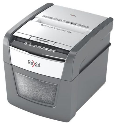Rexel Distruggidocumenti automatico Optimum AutoFeed 45X con taglio a frammenti [2020045XEU]